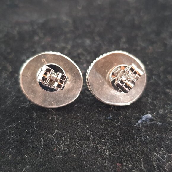 Vintage Natural Amethyst Cabochon 925 Silver Stud Earrings – Handcrafted - Picture 6 of 14